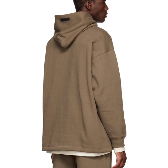 NWT Essentials Fear of God relaxed hoodie wood L - Picture 3 of 11